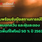 เตรียมพร้อมรับมือสถานการณ์ไฟป่า หมอกควัน และฝุ่นละออง ลดพื้นที่ไฟไหม้ 50 % ปี 2567