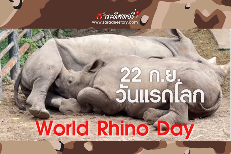 22 กันยายน วันอนุรักษ์แรดโลก (World Rhino Day)